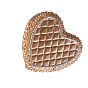 Copper Heart Wall Hanging / Mold - Flowers with Bow - Kitchen Decor